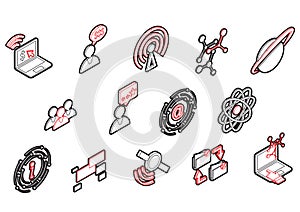 Illustration of info graphic connection icons set concept