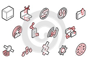 Illustration of info graphic connection icons set concept
