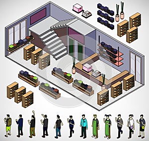 Illustration of info graphic interior room concept