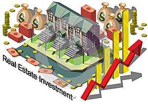 Illustration of info graphic real estate investment concept