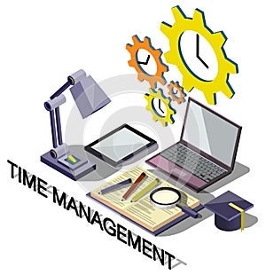 Illustration of info graphic time management concept