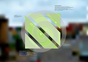 Illustrazioni modello rettangolo storto diviso sul quattro verde 