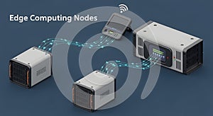 Illustration of interconnected edge computing nodes and devices