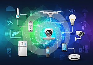 Illustration of interconnected smart devices showcasing the