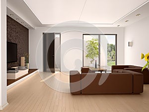 Illustration of Interior design living room