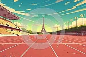 Illustration of International sports competition in France with empty space