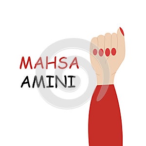 Illustration for iranian women support and Mahsa Amini.