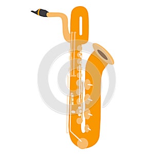 Illustration of a baritone saxophone isolated on white background photo