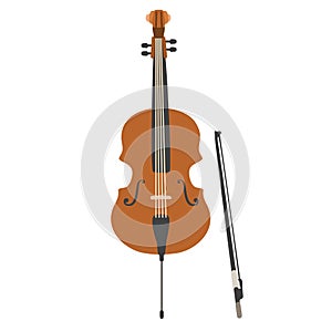 Illustration of a cello isolated on white background