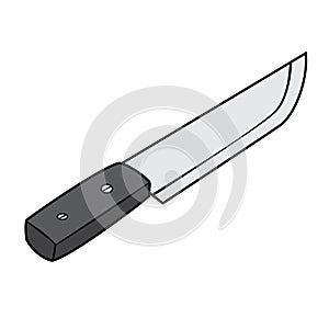 Illustration of Isolated Chef Knife Cartoon Drawing