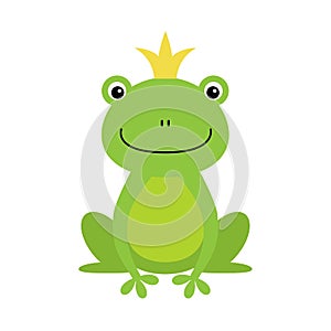 Illustration of isolated frog prince on white background