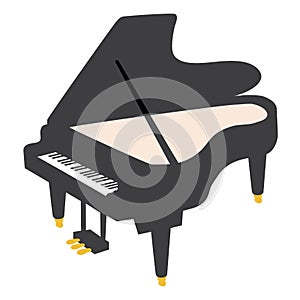 Illustration of pianoforte isolated on white background photo