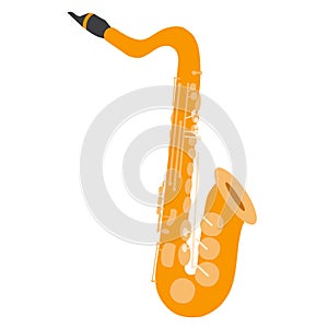 Illustration of a tenor saxophone isolated on white background