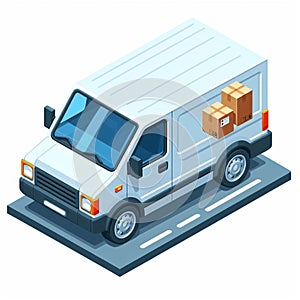 Illustration of an isolated van on a white background is suitable for illustration purposes and as an additional object 2