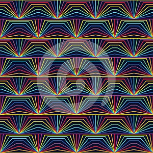 Ray connect open book symmerty rainbow seamless pattern