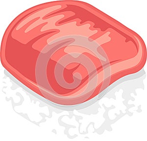 illustration of a Japanese food icon, sushi rice balls with sliced tuna