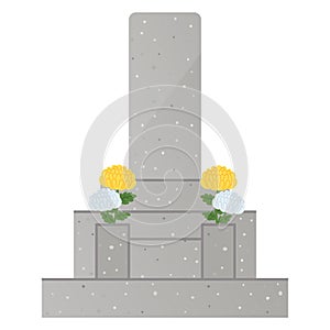 Illustration of a Japanese grave