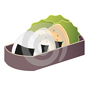 illustration of japanesse and korean food onigiri photo