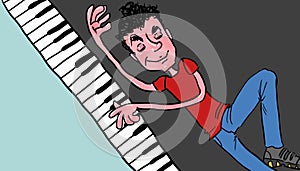 Illustration of a jazz ragtime pianist