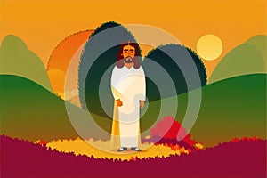 An illustration of Jesus Christ. Journey with Jesus, the Savior. Generative AI