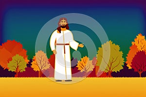 An illustration of Jesus Christ. Journey with Jesus, the Savior. Generative AI