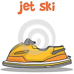 Illustration of jet ski cartoon