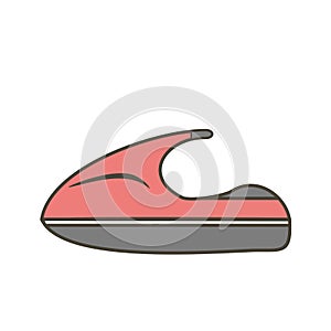 Illustration Jet Ski Icon For Personal And Commercial Use.