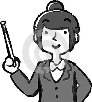 Illustration of a job-hunting girl student face and pose