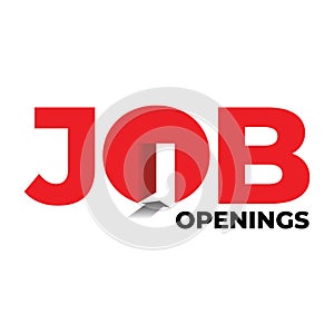 Illustration of job openings concept with text and entrance.