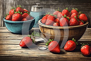 An illustration of juicy strawberries