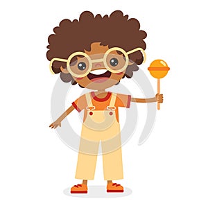 Illustration Of Kid With Lollipop