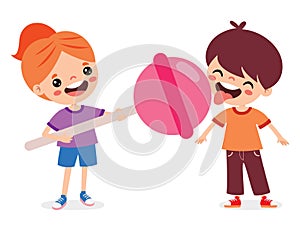 Illustration Of Kid With Lollipop