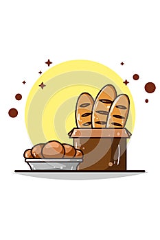 Illustration of kinds of bread