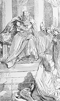 The illustration from the King Lear in the old book Shakespeare, by J. Darmesteter, 1889, Paris