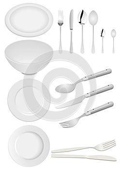 Illustration of kitchen ware isolated