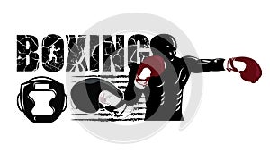 Illustration of knock out concept for boxing logo