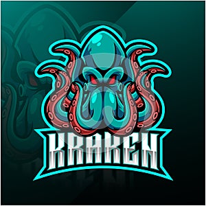 Kraken octopus sport mascot logo design photo