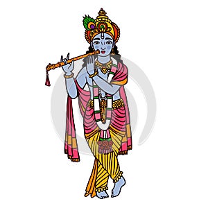 Illustration of Krishna major deity in Indian culture