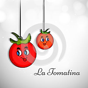 Illustration of La Tomatina festival in spain background photo