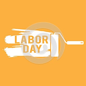 Illustration for Labour Day with paint roller.