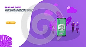 Illustration of landing page qr search code