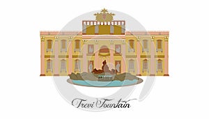 The illustration with landmark the Trevi Fountain photo