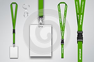 Illustration of lanyard for congress, party or event. Access hanging identification