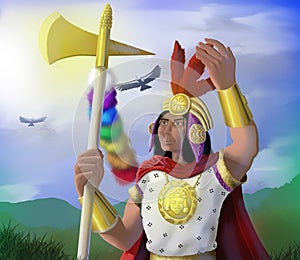 Illustration :  The last Inca sapa emperor Atawallpa