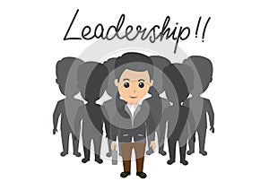 Illustration of leadership. Illustration of a flat design style with the appearance of a male company leader and business leading