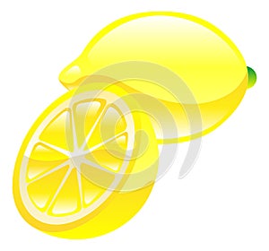 Illustration of lemon fruit icon clipart