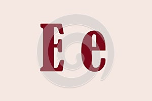 Illustration of the letter `e` in uppercase and minuscule photo