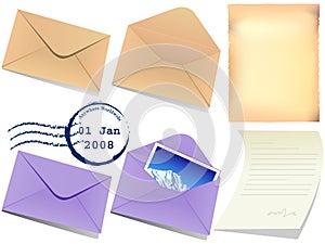 Illustration of letter papaer and envelop