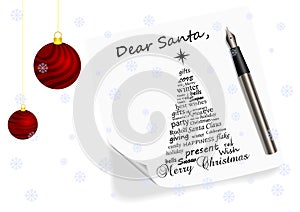 Illustration of a letter to Santa Claus