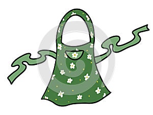 Illustration for lifestyle design, green kitchen apron . Digital